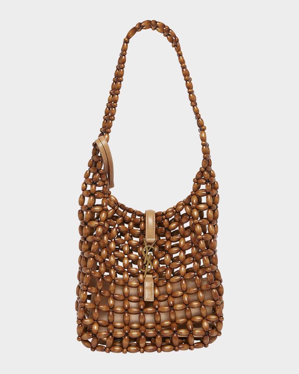 Le 5 A 7 YSL Beaded Wood Hobo Bag